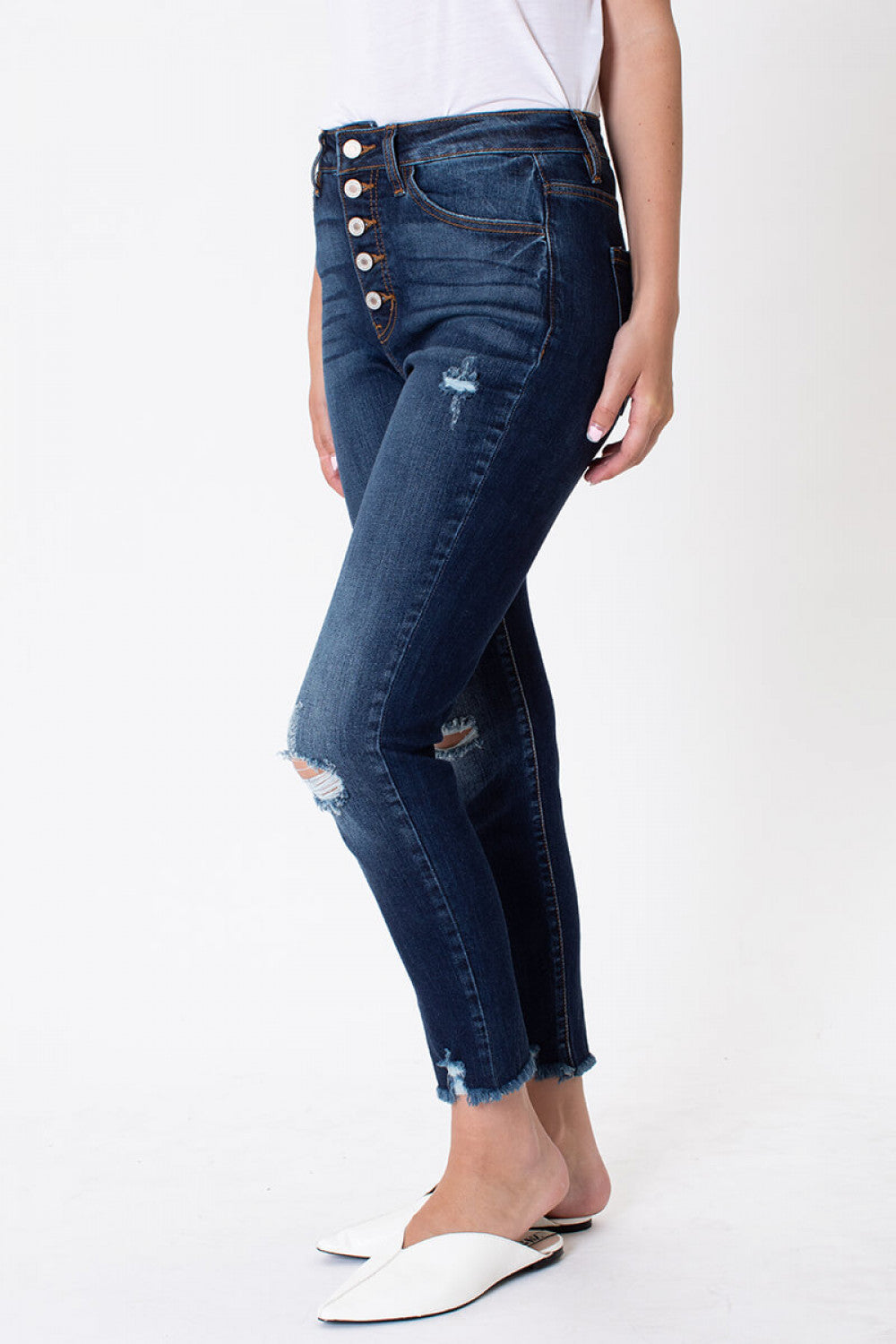 Ava Frayed Ankle Skinny Jeans - Wild Luxe Boutique