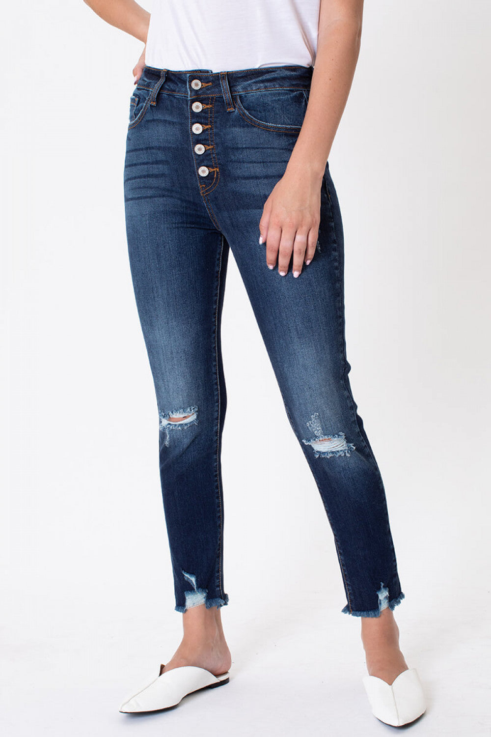 Ava Frayed Ankle Skinny Jeans - Wild Luxe Boutique