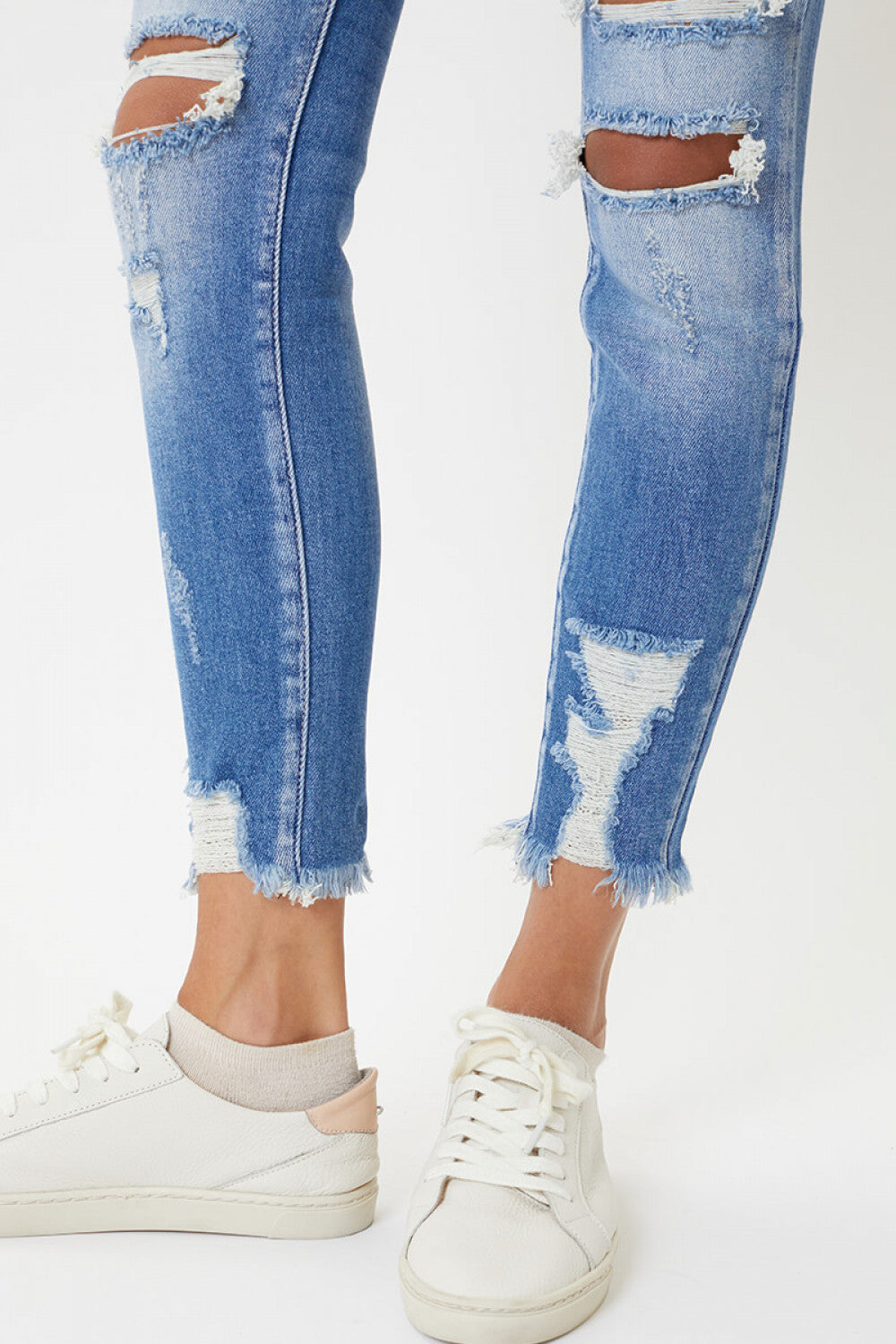 Hannah Distressed Frayed Skinny Jeans - Wild Luxe Boutique