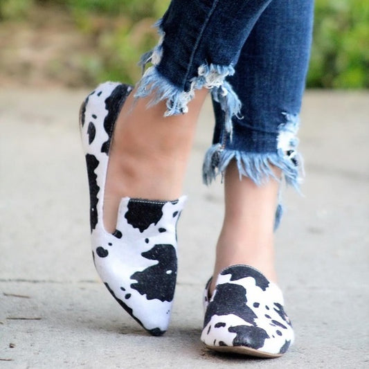 Printed Calf Hair Slip-On Loafers - Wild Luxe Boutique