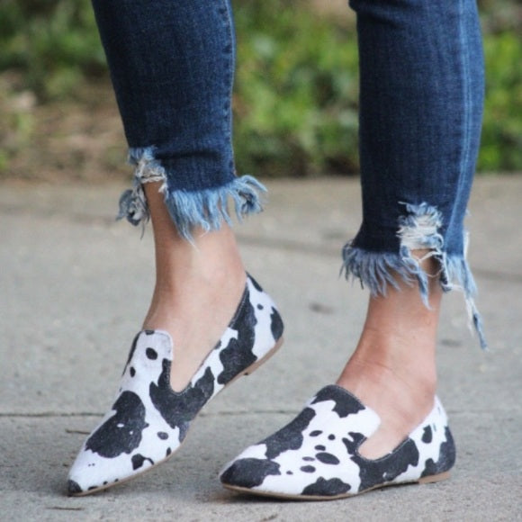 Printed Calf Hair Slip-On Loafers - Wild Luxe Boutique