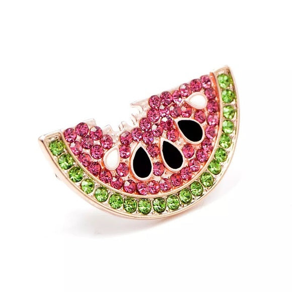 Rhinestone Watermelon Brooch Pin - Wild Luxe Boutique
