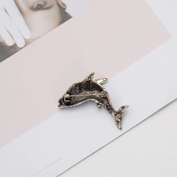 Rhinestone Whale Brooch Pin - Wild Luxe Boutique