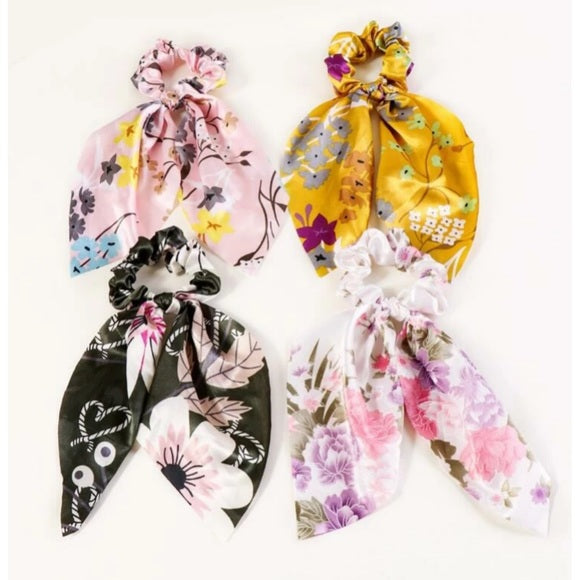 Floral Pattern Scrunchie Scarf - Wild Luxe Boutique