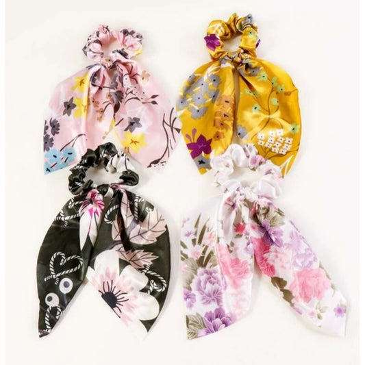 Floral Pattern Scrunchie Scarf - Wild Luxe Boutique