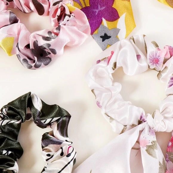 Floral Pattern Scrunchie Scarf - Wild Luxe Boutique