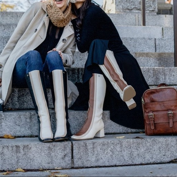 Bottes hautes en cuir Revival