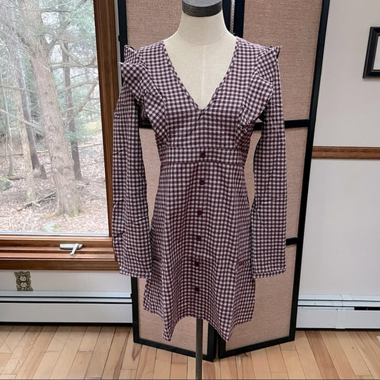 Le Lis Gingham Checked Ruffle Dress