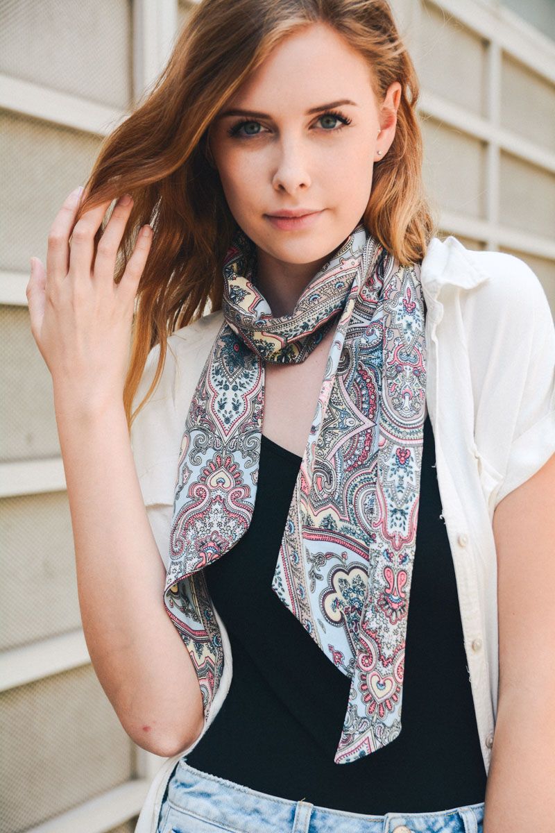 Pink Versatile Paisley Neckerchief Scarf - Wild Luxe Boutique