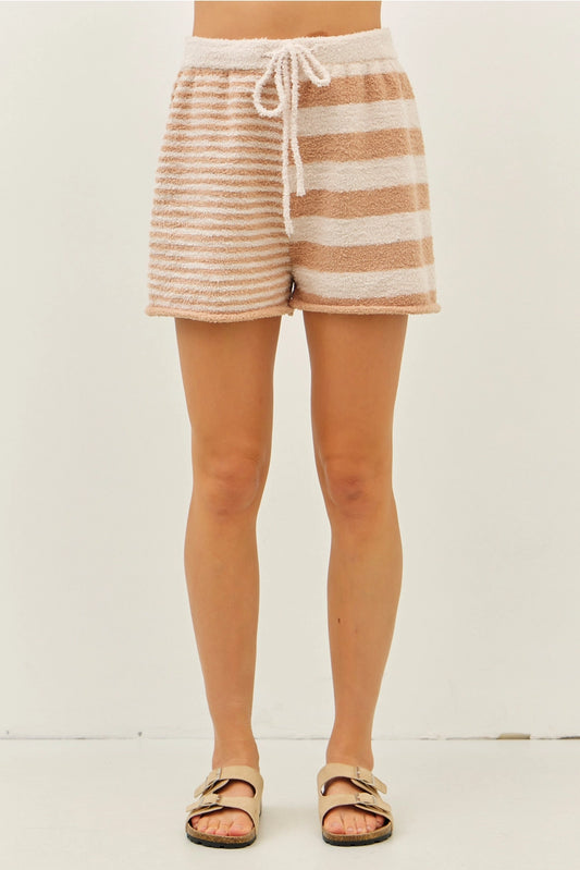 Coconut Super Soft Stripe Mix Lounge Shorts