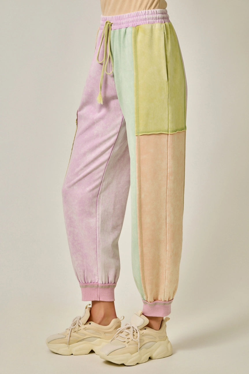 Pastel Garden Color Blocked Track Pants