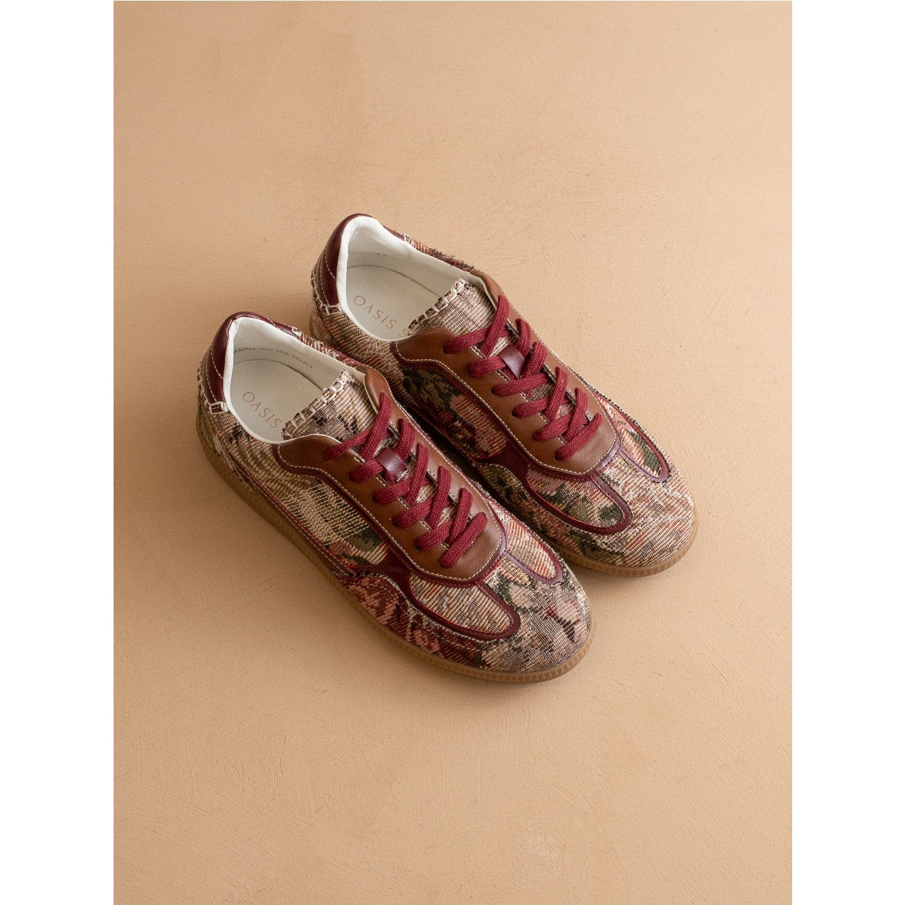 The Dalia Mauve Tapestry Lace Up Sneaker