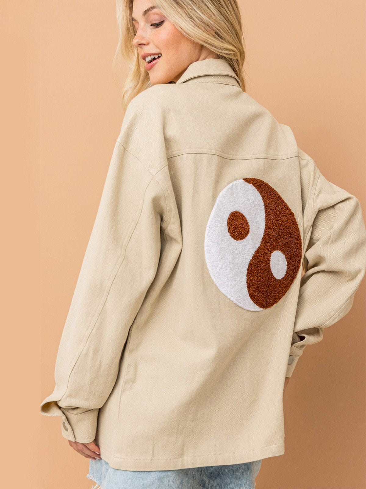 Yin Yang Embroidered Shacket