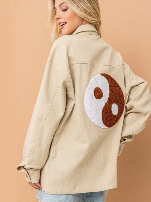 Yin Yang Embroidered Shacket
