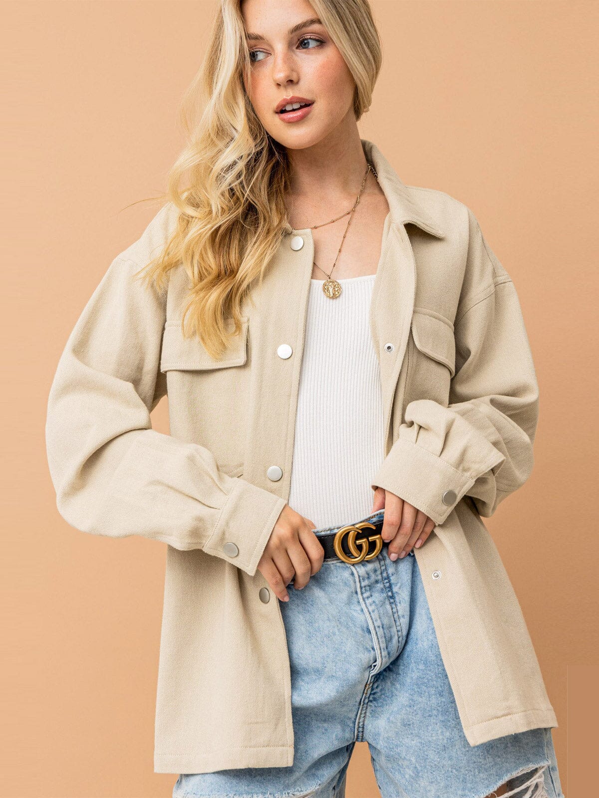 Yin Yang Embroidered Shacket