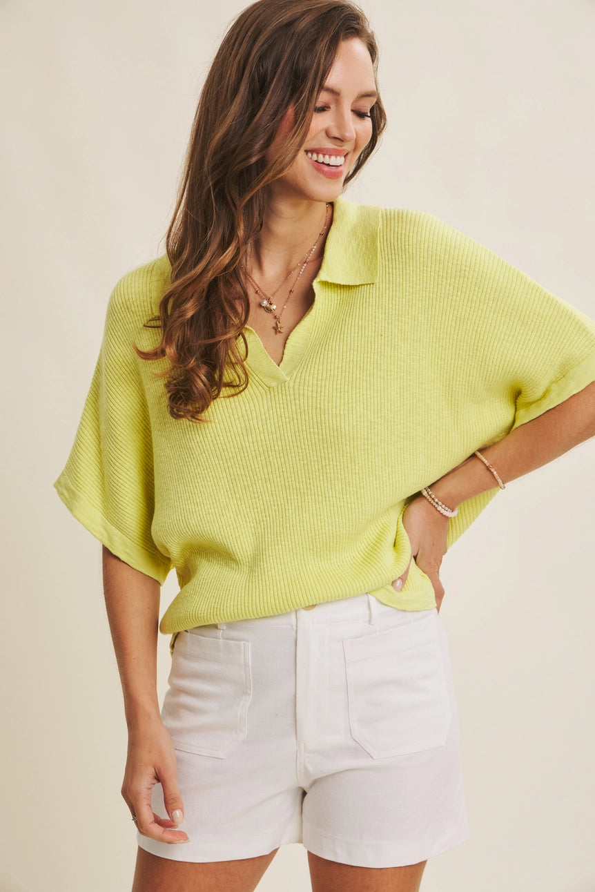 Sunny Lime Morning Market All-Season Slub Rib Knit Dolman