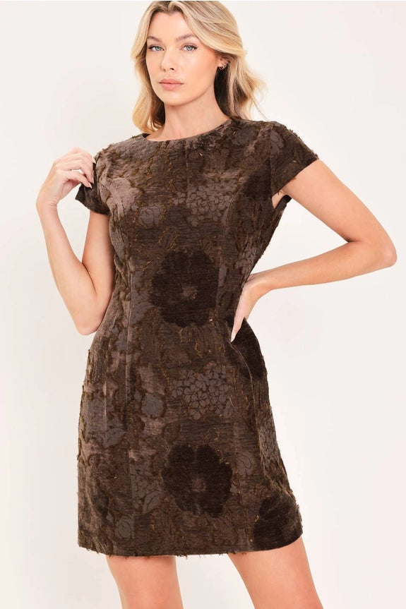 Jacquard Velvet Mini Dress