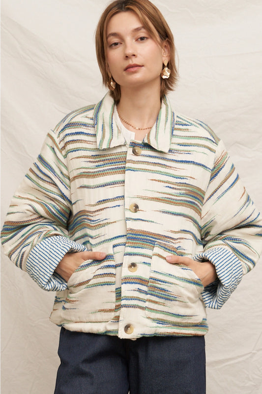 Geo Printed Quilted Jacket