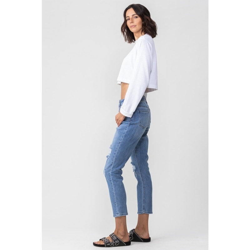 Jelly Jeans High Rise Distressed Mom Denim Jeans