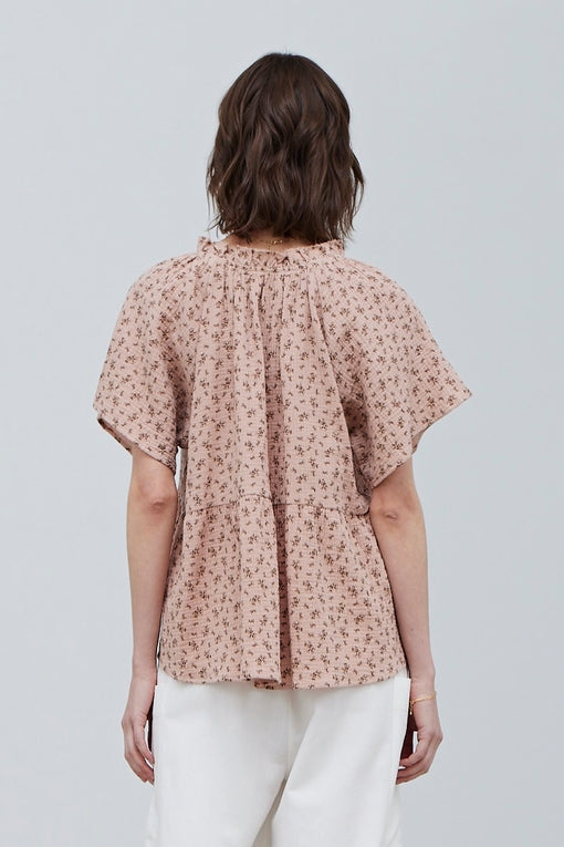 Grade & Gather - Floral Print Gauze Blouse