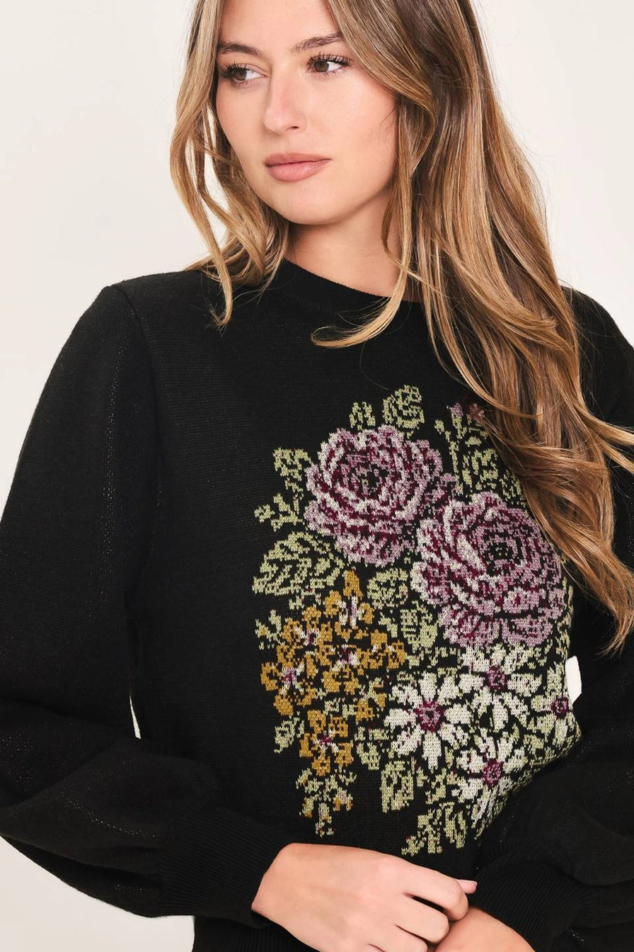Cross Stitch Floral Sweater