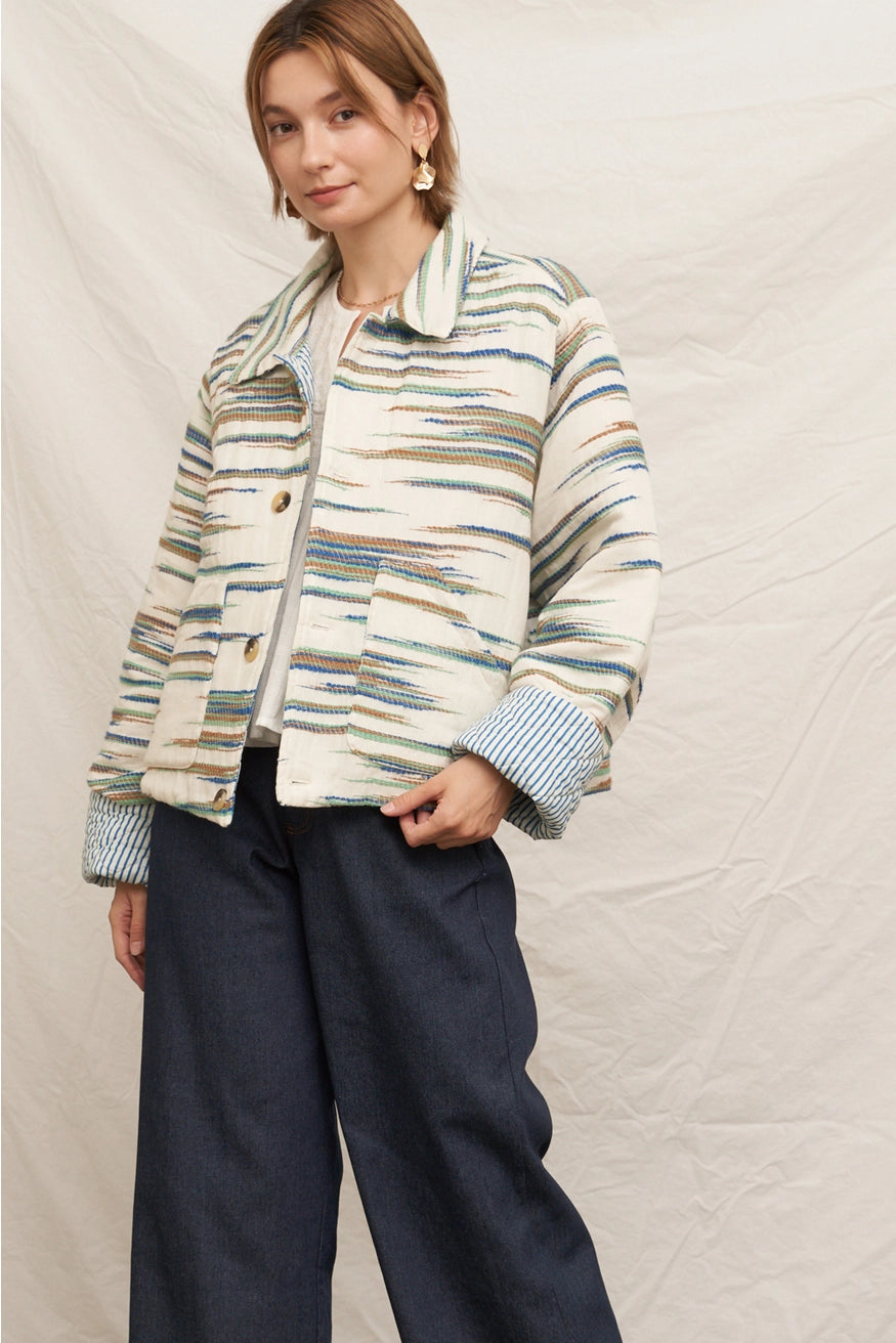 Geo Printed Quilted Jacket