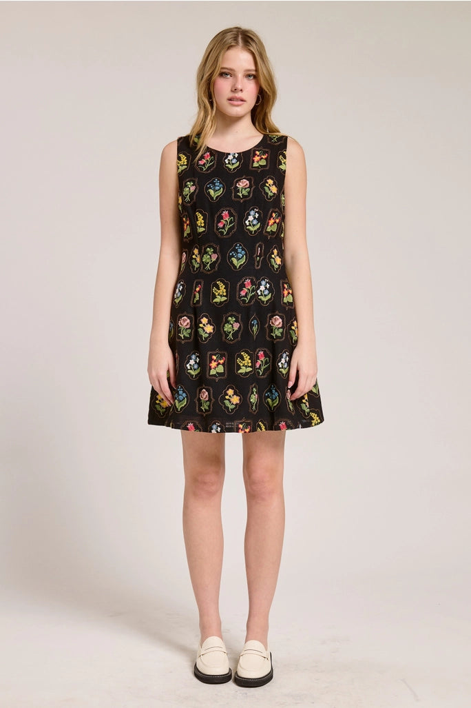 Floral Print Shift Mini Dress