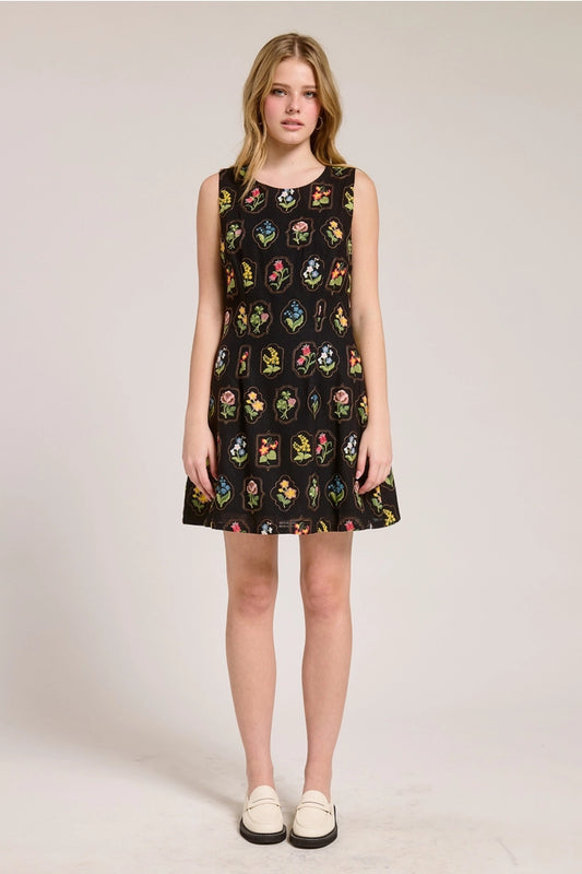 Floral Print Shift Mini Dress