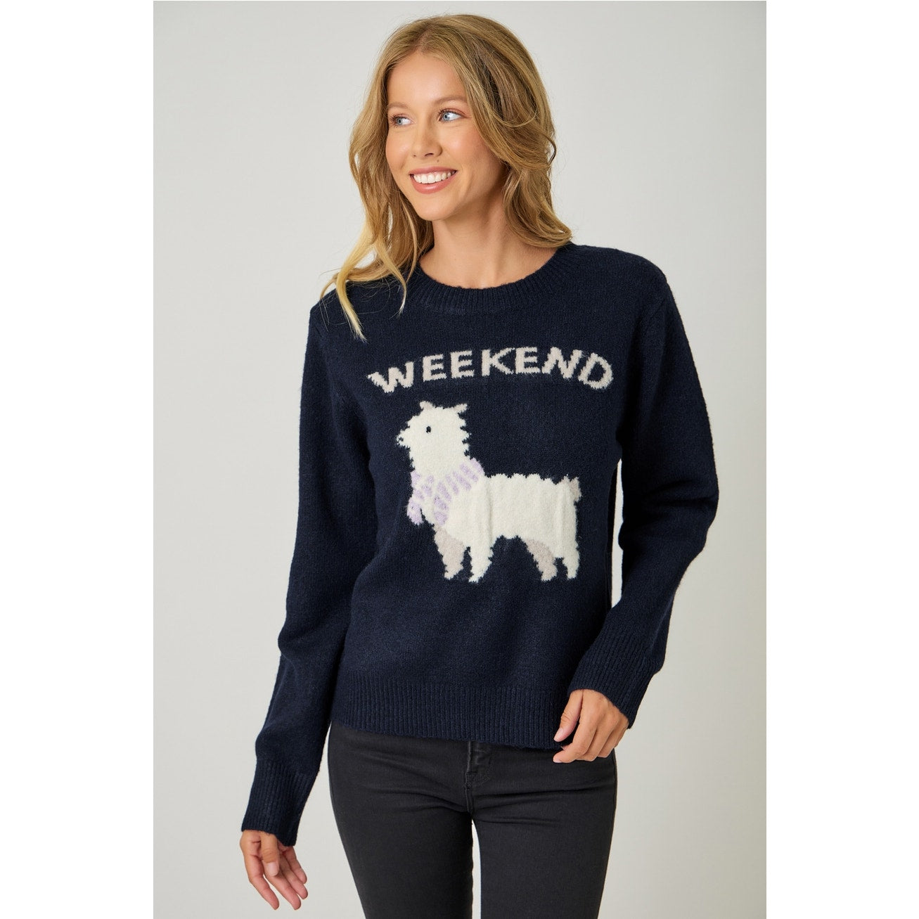 Navy Alpaca Weekend Pullover Sweater
