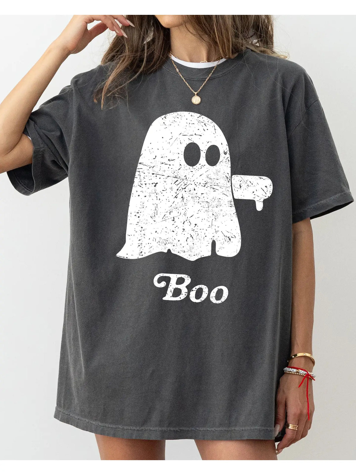 Boo Thumb Pepper Dark Gray T-Shirt