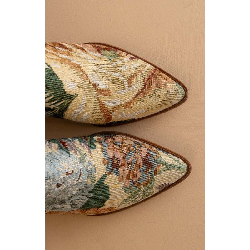 The Kaiya Floral Tapestry Western Bootie