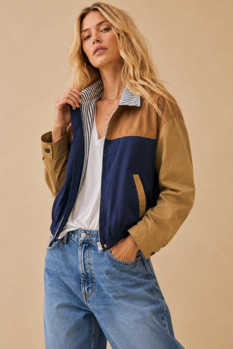 The Coastal Colorblock Bomber Jacket
