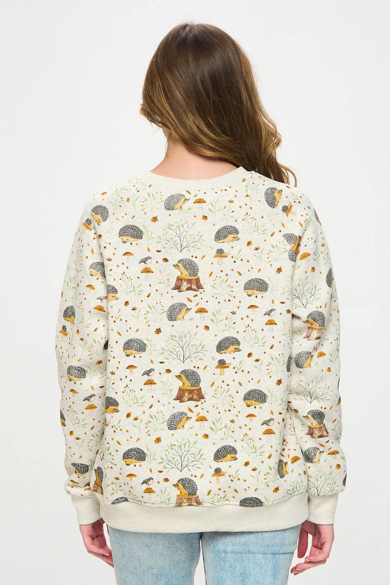 Hedgehog Mushroom Crew Sweatshirt