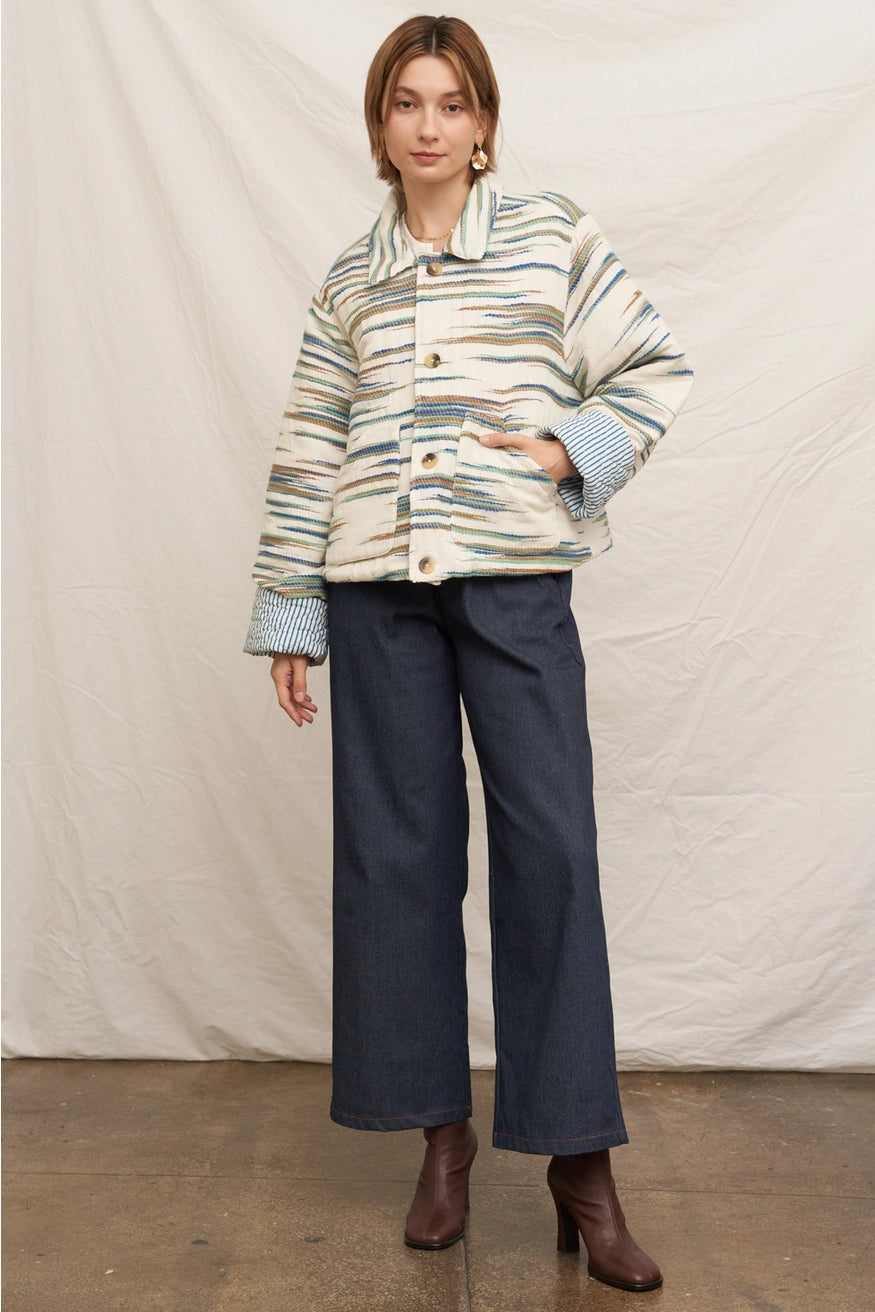 Geo Printed Quilted Jacket