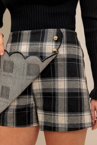 Black Plaid Skort
