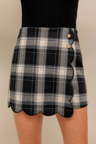 Black Plaid Skort