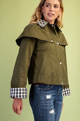 Gingham Accented Jacket