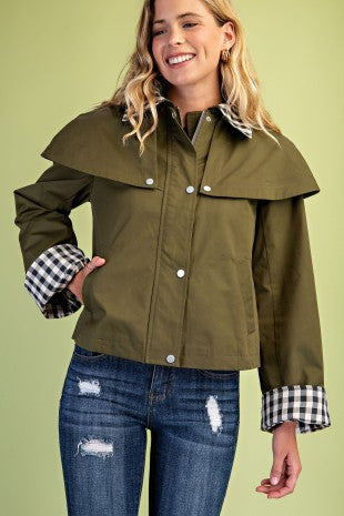 Gingham Accented Jacket