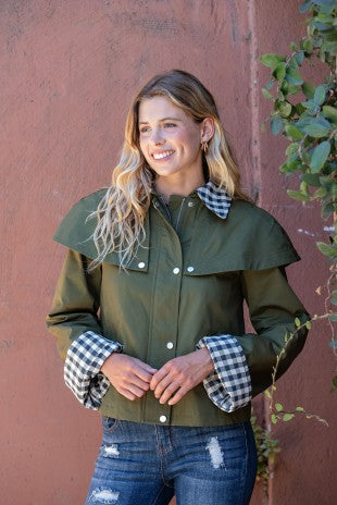 Gingham Accented Jacket