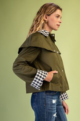 Gingham Accented Jacket