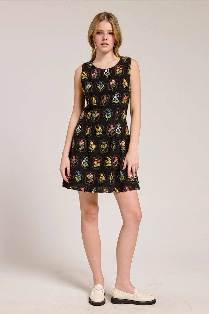 Floral Print Shift Mini Dress