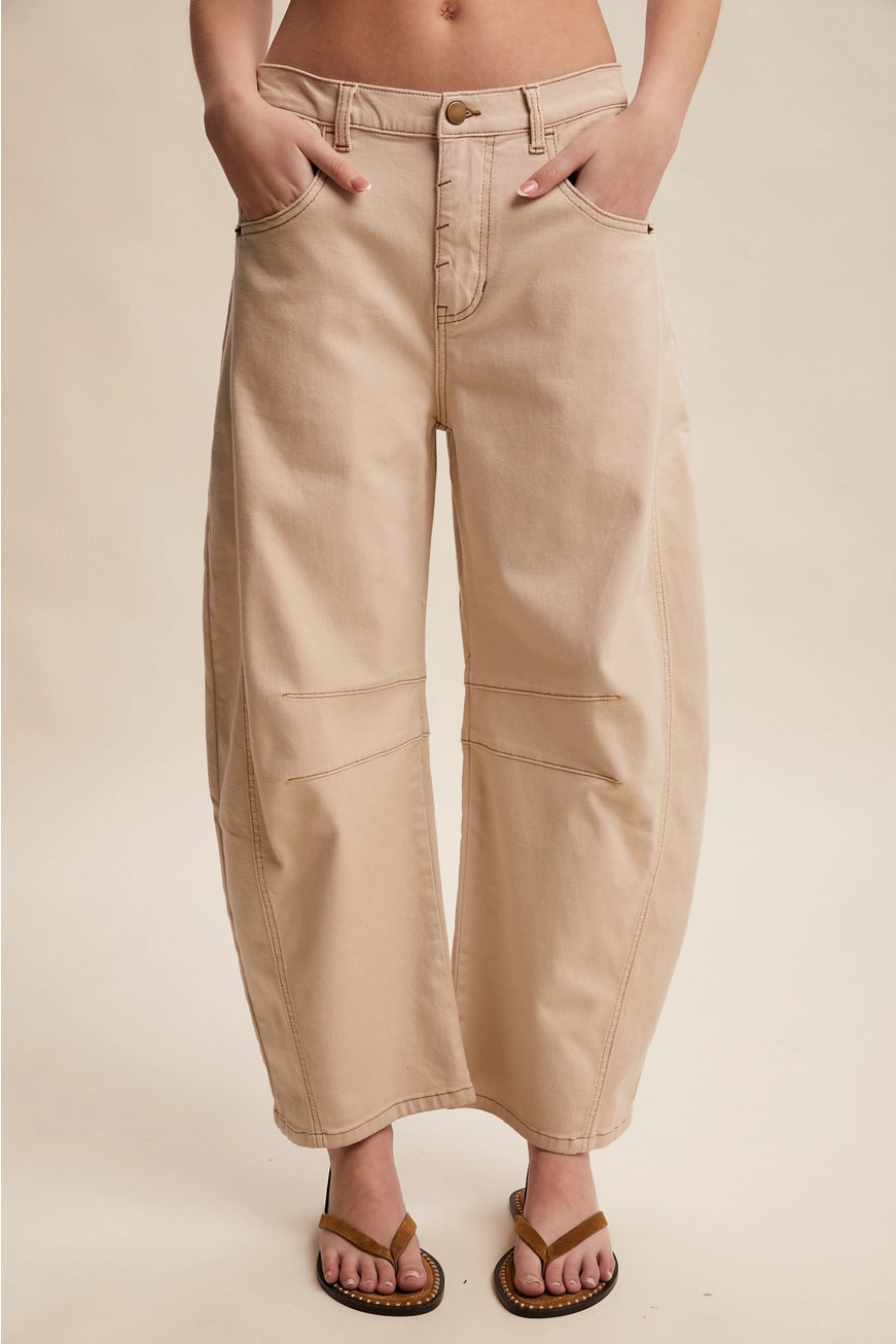 Oatmilk Utility Barrel Pants