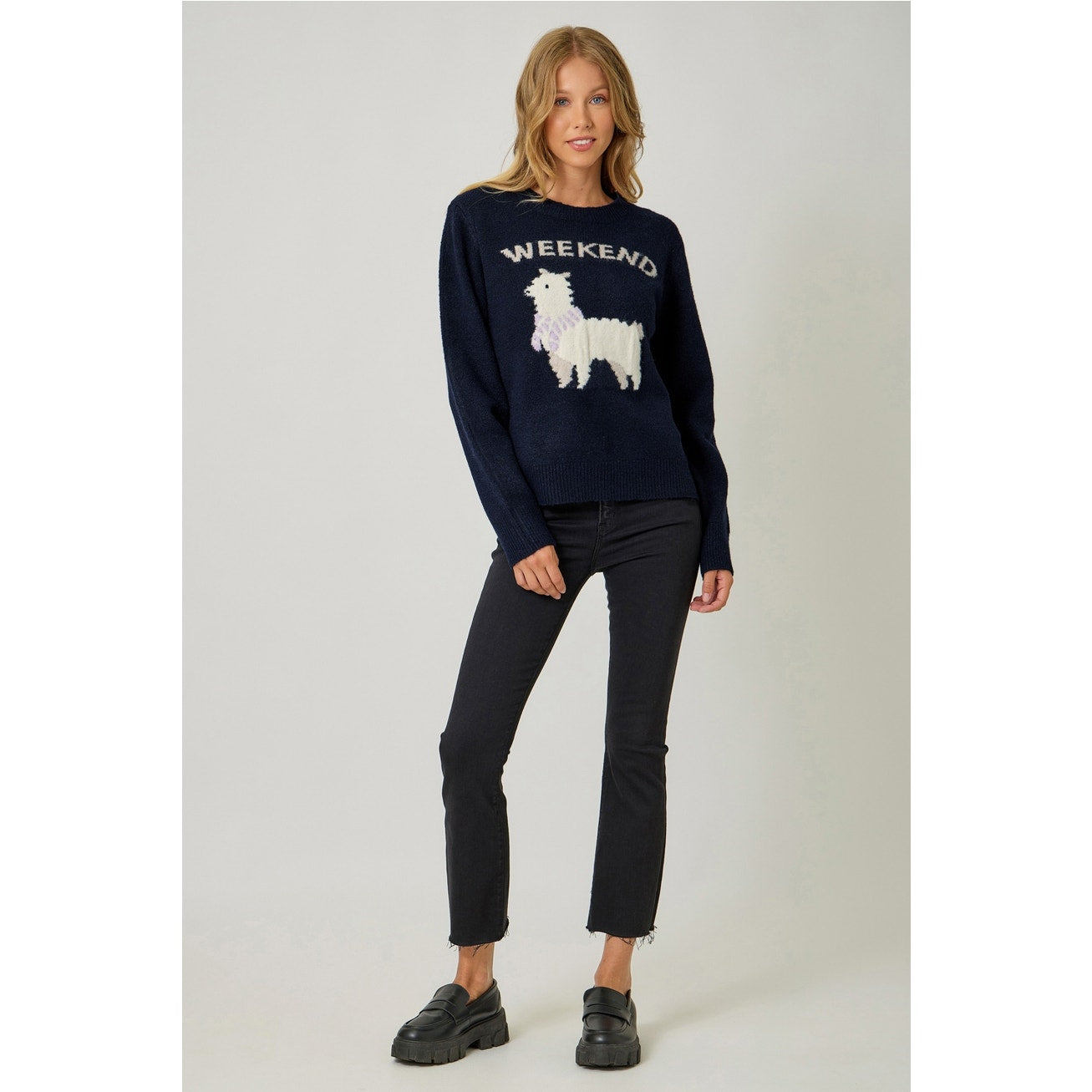 Navy Alpaca Weekend Pullover Sweater