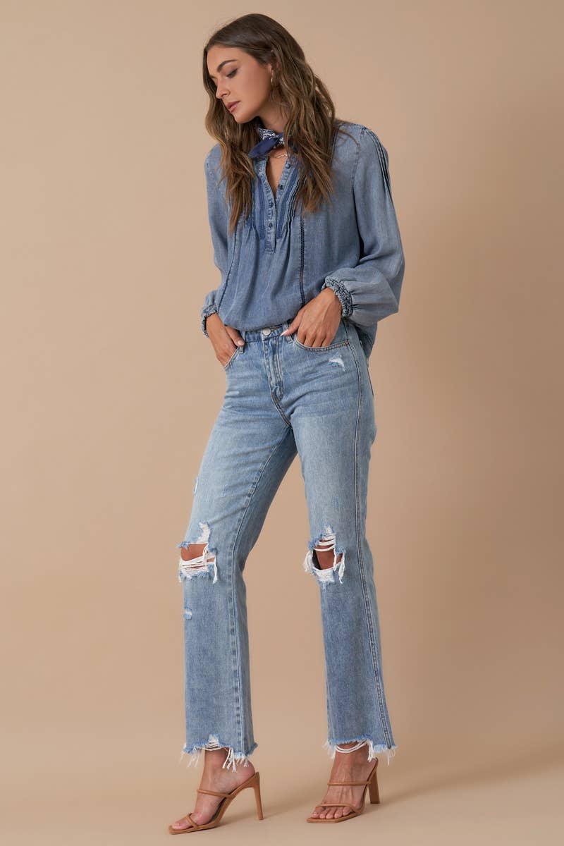 Insane Gene Mid-Rise Boyfriend Crop Flare Jeans