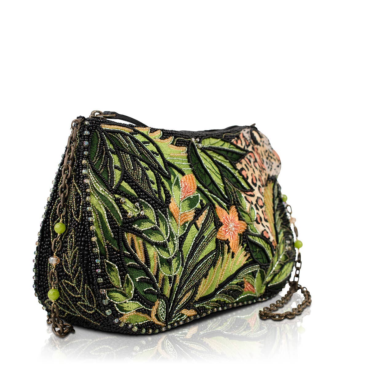 Mary Frances Spot On Beaded Leopard in Jungle Crossbody Handbag