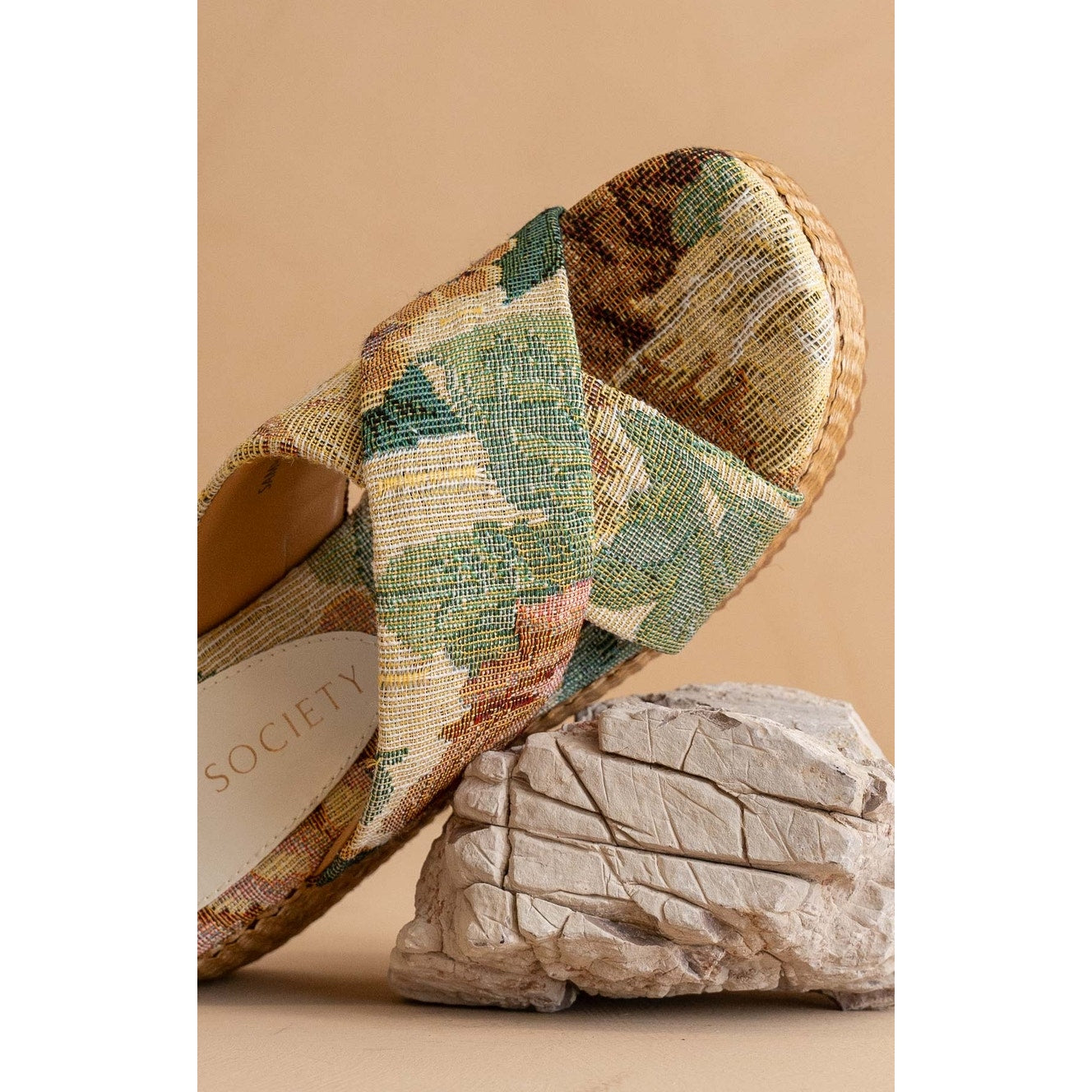 The Fresno Floral Raffia Platform Sandal
