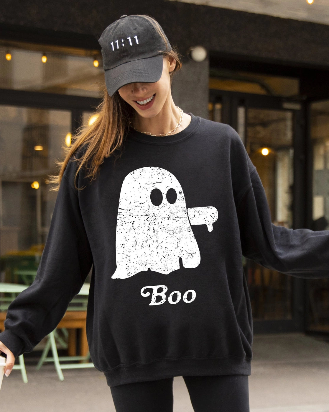 Boo Thumb Black Sweatshirt