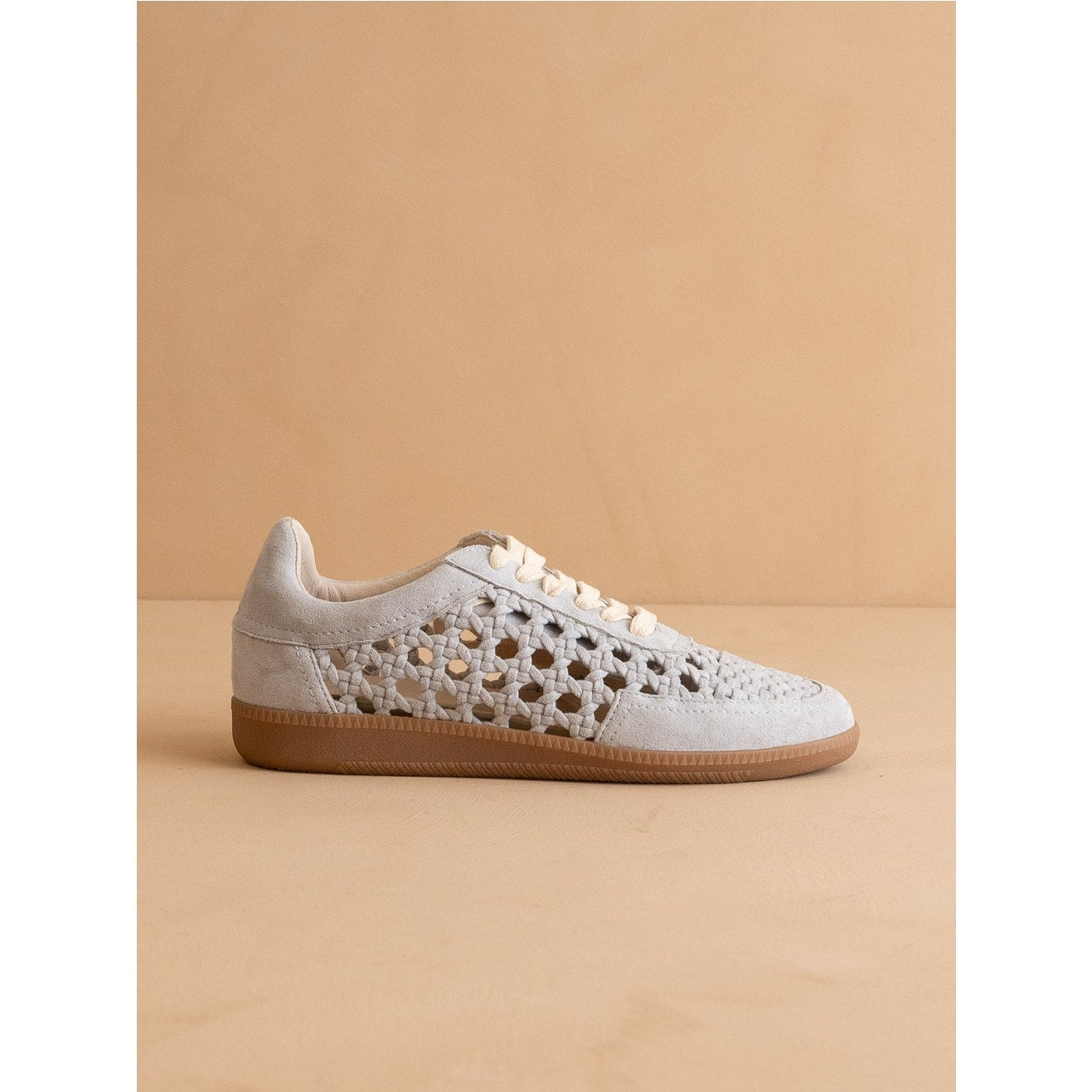 The Sandy Blue Crochet Detailed Suede Sneaker