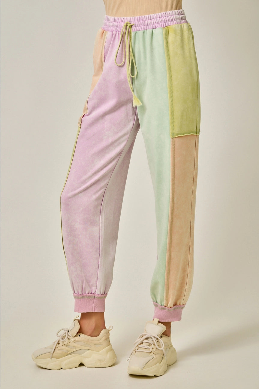 Pastel Garden Color Blocked Track Pants