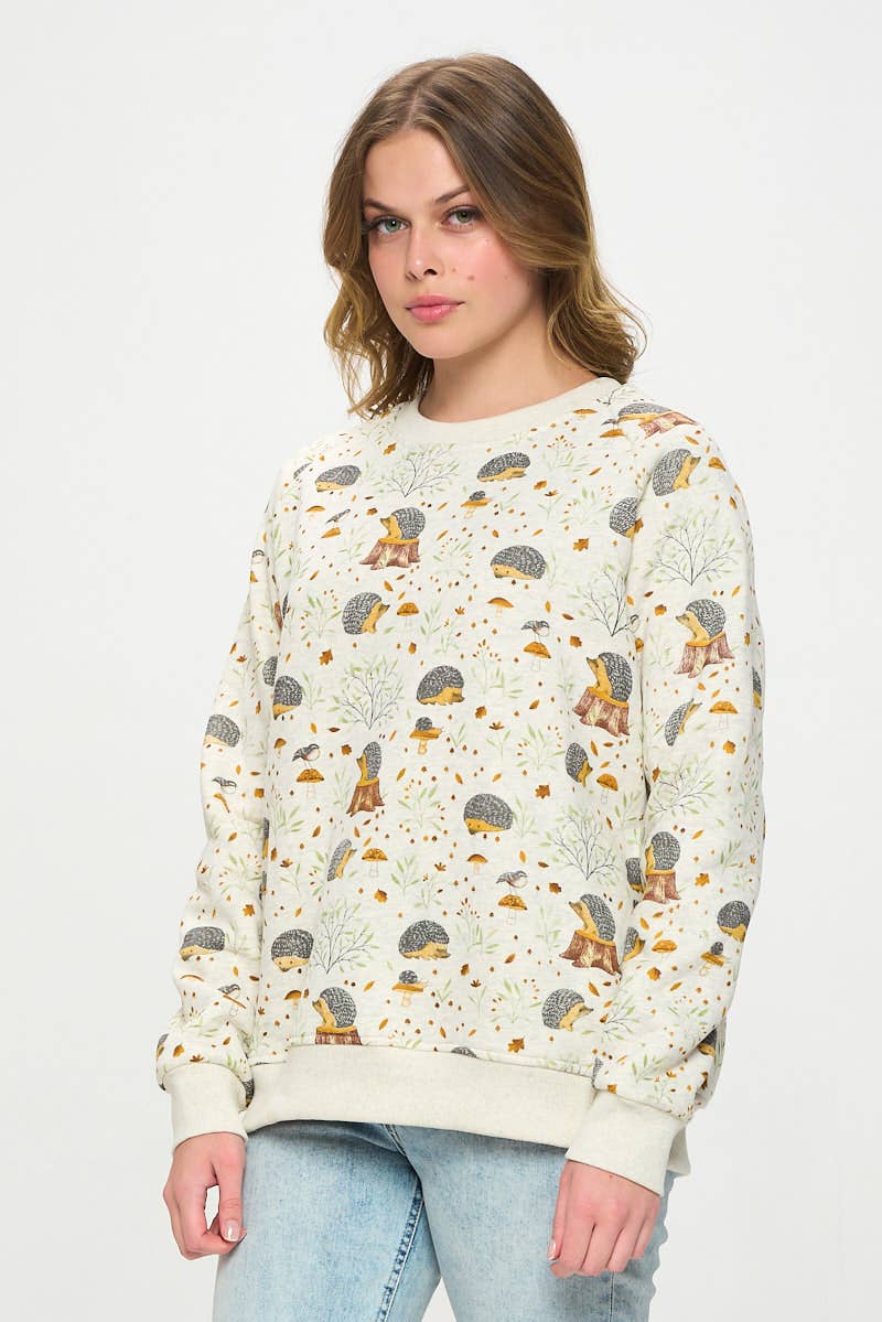 Hedgehog Mushroom Crew Sweatshirt